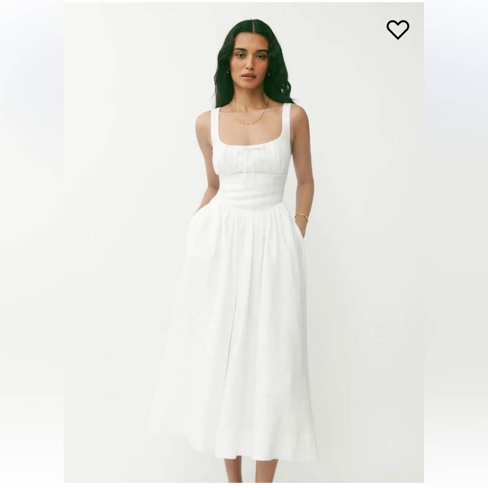 Reformation Petites Balia Linen Dress - White